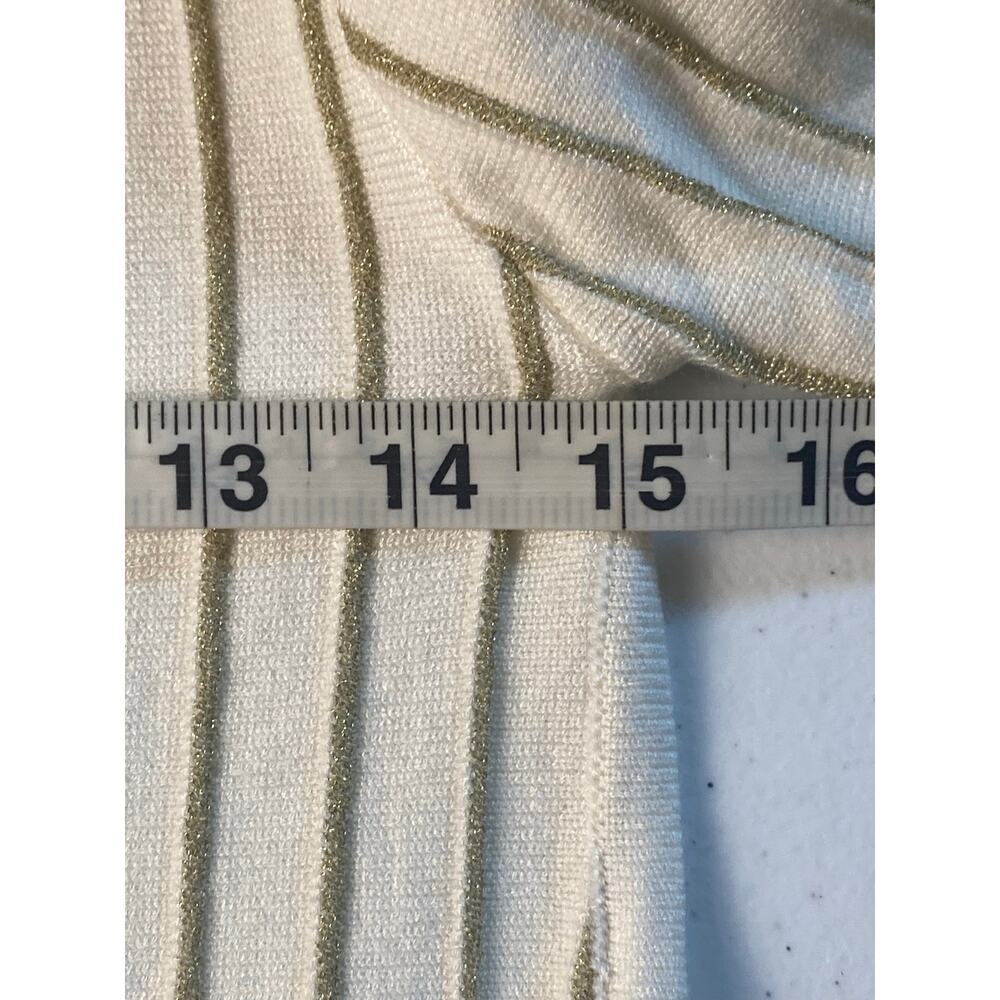 Princess Polly Leon White Gold Striped Open Back Bodycon Mini Dress Size M/L - Picture 7 of 10
